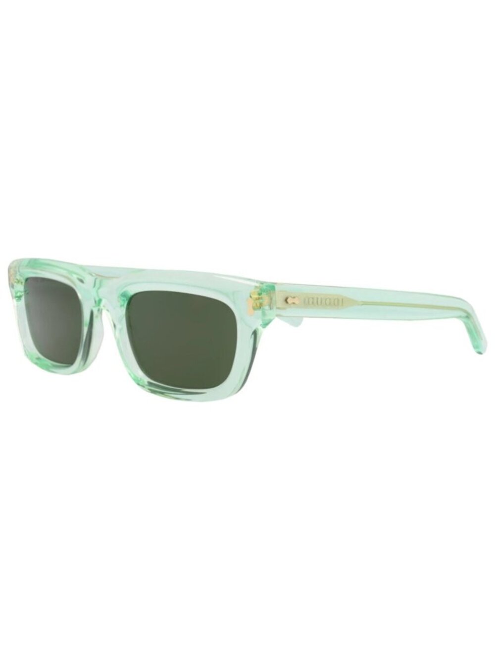 New Gucci Women's Sunglasses Square Rectangle Recycled Acetate Frame Mens Green